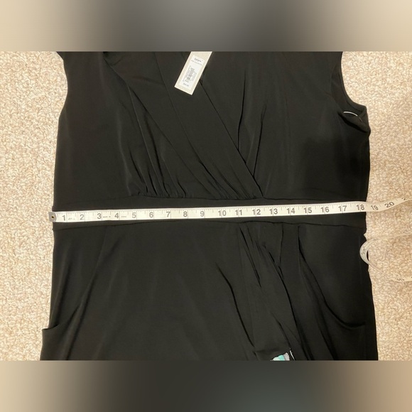 Apt 9 Faux-Wrap Sleeveless Black and green Dress Womens size Petit XL - Picture 12 of 14